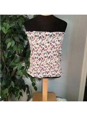 SO Smocked tube top Woman’s Juniors XXL multi colored floral pattern